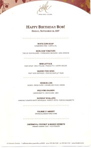 Bob 40th Menu0001