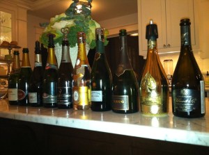 The Line-Up from our 2011 Champagne Tasting.