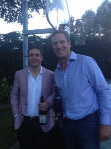 Greg Harrington of Gramercy Cellars with Drew Bledsoe from Doubleback.