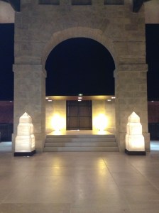 This dramatic archway is actually on the interior as well.