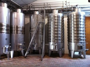 The tanks for the Blanc de Lynch Bages.