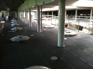 An upstairs view of the vat room.  We failed to get pictures of the view out the windows from here, but it was impressive.
