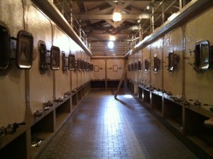 The traditional cement vats.