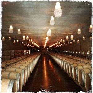 Christina's friends at home would've loved the chandeliers in this tasting room.