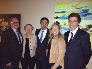 Bill Schallert from Young's Market Co., Nancy Rugus, representing Chateau Suidaraut, Jean-Charles Cazes from Chateau Lynch Bages, Christina Watt, and Damien Barton Sartorius with Chateau Leoville Barton.